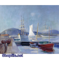 TSD3609 - Tranh sơn dầu thuyền chuẩn bị ra khơi